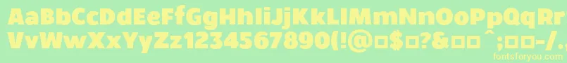 フォントWalrusBold – 黄色の文字が緑の背景にあります