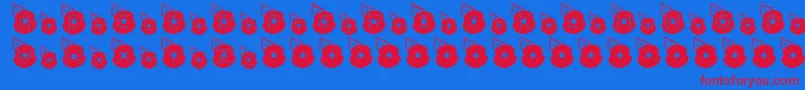 LestWeForget Font – Red Fonts on Blue Background