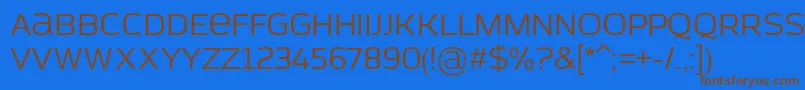 Czcionka AzoftSans – brązowe czcionki na niebieskim tle