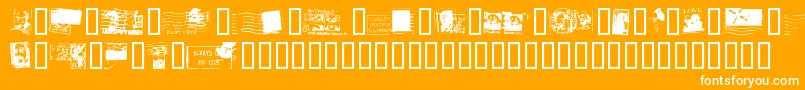 Deadlott-Schriftart – Weiße Schriften auf orangefarbenem Hintergrund