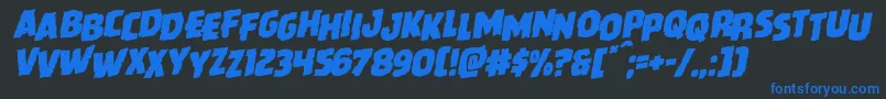 Howlinmadstagrotal Font – Blue Fonts on Black Background