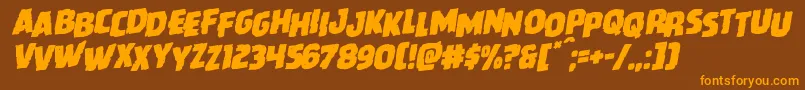 Howlinmadstagrotal Font – Orange Fonts on Brown Background