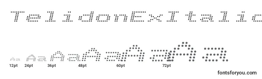 TelidonExItalic Font Sizes