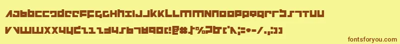 フォントFlight – 茶色の文字が黄色の背景にあります。