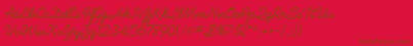 AbrazoScriptSsiNormal Font – Brown Fonts on Red Background