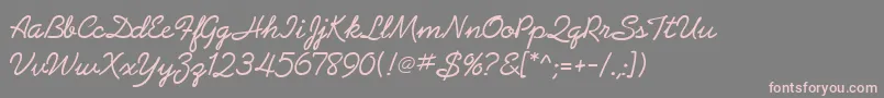 AbrazoScriptSsiNormal Font – Pink Fonts on Gray Background