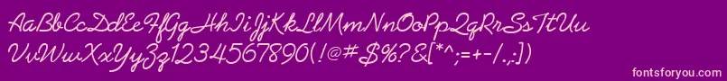 AbrazoScriptSsiNormal Font – Pink Fonts on Purple Background