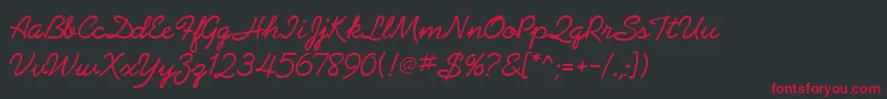 AbrazoScriptSsiNormal Font – Red Fonts on Black Background