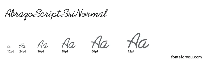 Размеры шрифта AbrazoScriptSsiNormal