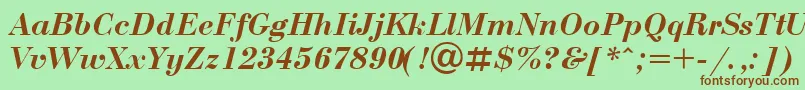 BodoniBolditalicCyrillic Font – Brown Fonts on Green Background