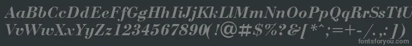 BodoniBolditalicCyrillic Font – Gray Fonts on Black Background