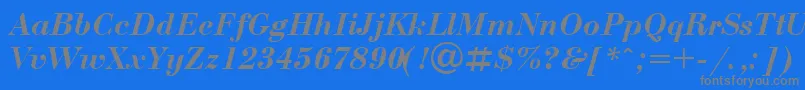 BodoniBolditalicCyrillic Font – Gray Fonts on Blue Background