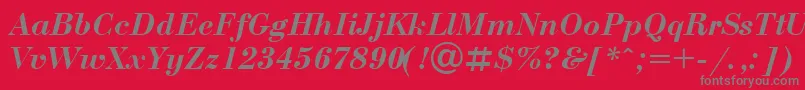 BodoniBolditalicCyrillic Font – Gray Fonts on Red Background