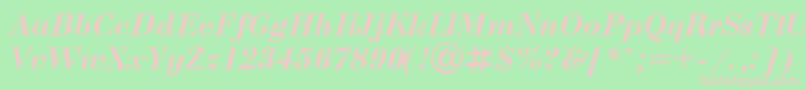 BodoniBolditalicCyrillic Font – Pink Fonts on Green Background