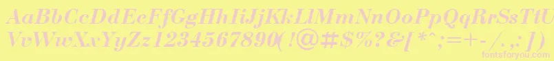 BodoniBolditalicCyrillic Font – Pink Fonts on Yellow Background