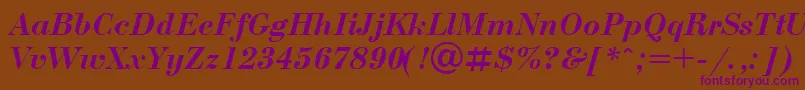 BodoniBolditalicCyrillic Font – Purple Fonts on Brown Background