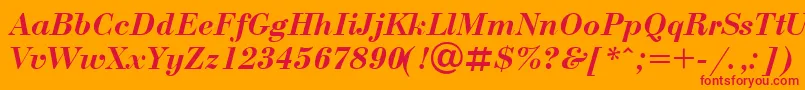 BodoniBolditalicCyrillic Font – Red Fonts on Orange Background