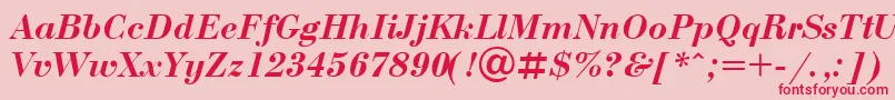 BodoniBolditalicCyrillic Font – Red Fonts on Pink Background