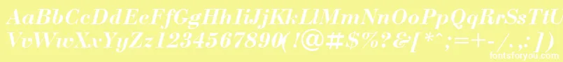 BodoniBolditalicCyrillic Font – White Fonts on Yellow Background