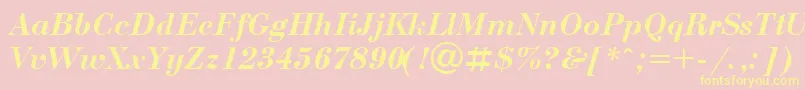 BodoniBolditalicCyrillic Font – Yellow Fonts on Pink Background