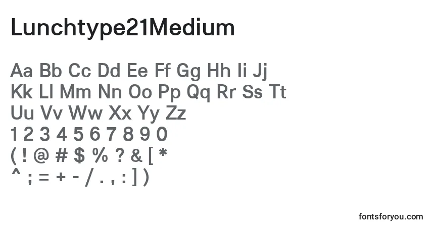 Czcionka Lunchtype21Medium – alfabet, cyfry, specjalne znaki