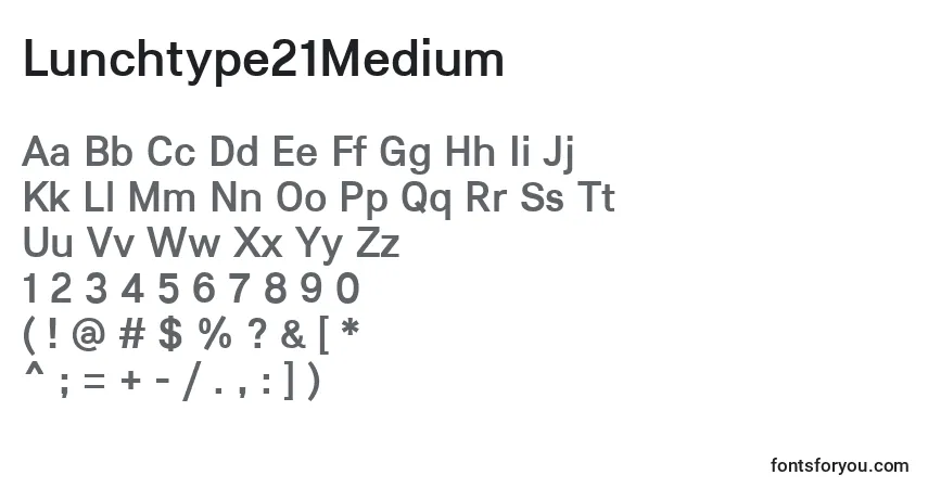 Lunchtype21Medium-fontti – aakkoset, numerot, erikoismerkit