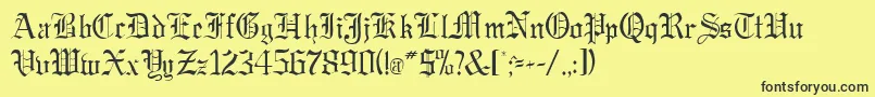 GregorianRegularDb-fontti – mustat fontit keltaisella taustalla