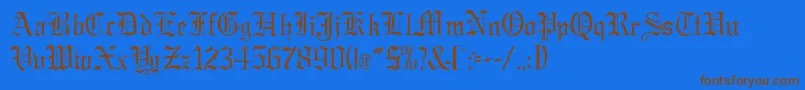 GregorianRegularDb Font – Brown Fonts on Blue Background