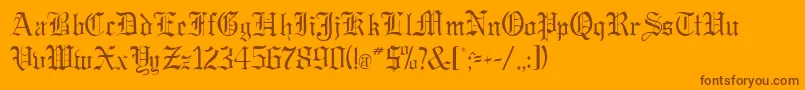 GregorianRegularDb Font – Brown Fonts on Orange Background