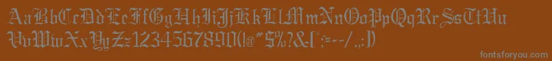 フォントGregorianRegularDb – 茶色の背景に灰色の文字