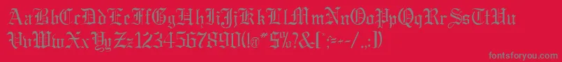 GregorianRegularDb Font – Gray Fonts on Red Background