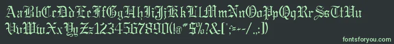 GregorianRegularDb Font – Green Fonts on Black Background