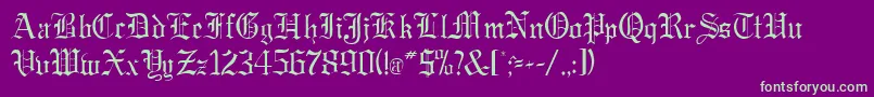 En savoir plus sur la police GregorianRegularDb Police GregorianRegularDb – polices vertes sur fond violet