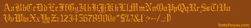 fuente GregorianRegularDb – Fuentes Naranjas Sobre Fondo Marrón