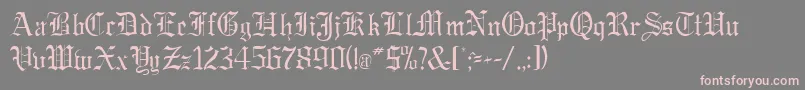 GregorianRegularDb-Schriftart – Rosa Schriften auf grauem Hintergrund