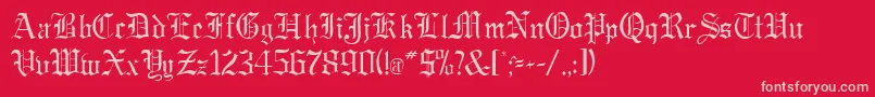 GregorianRegularDb Font – Pink Fonts on Red Background