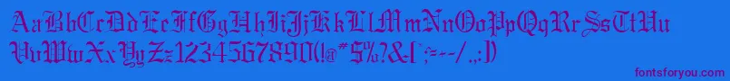 GregorianRegularDb-Schriftart – Violette Schriften auf blauem Hintergrund