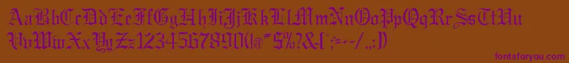 GregorianRegularDb Font – Purple Fonts on Brown Background