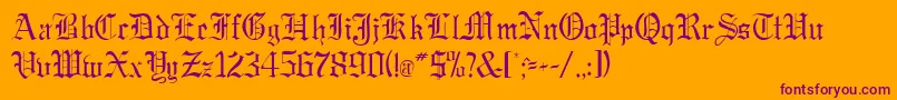 GregorianRegularDb Font – Purple Fonts on Orange Background
