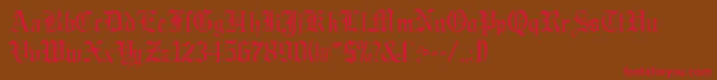 GregorianRegularDb Font – Red Fonts on Brown Background