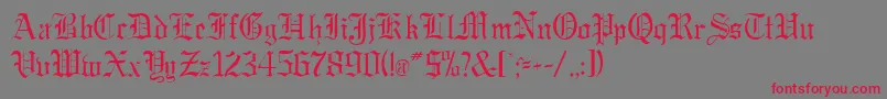 GregorianRegularDb Font – Red Fonts on Gray Background