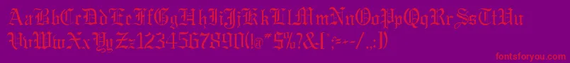 GregorianRegularDb-Schriftart – Rote Schriften auf violettem Hintergrund