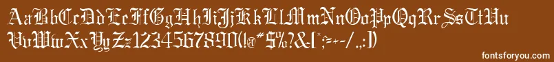 GregorianRegularDb Font – White Fonts on Brown Background