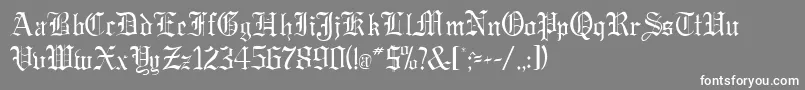 フォントGregorianRegularDb – 灰色の背景に白い文字
