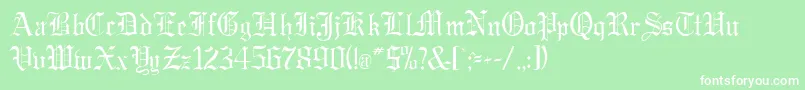 GregorianRegularDb Font – White Fonts on Green Background