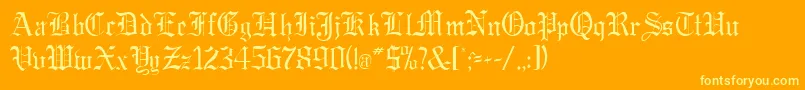 GregorianRegularDb Font – Yellow Fonts on Orange Background