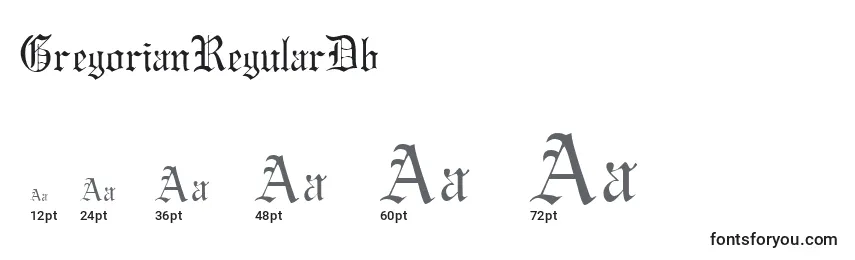 GregorianRegularDb Font Sizes