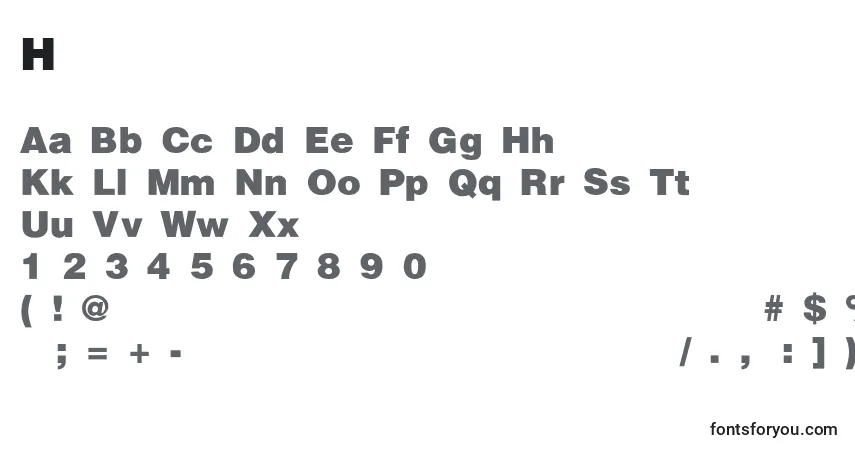 Шрифт HelveticaBlackSemibold – алфавит, цифры, специальные символы