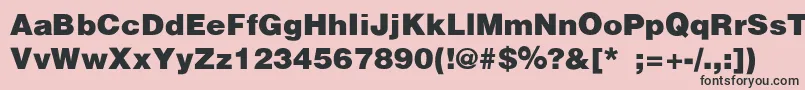 HelveticaBlackSemibold-fontti – mustat fontit vaaleanpunaisella taustalla