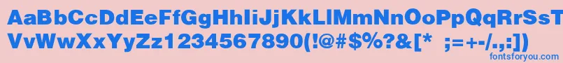 HelveticaBlackSemibold-fontti – siniset fontit vaaleanpunaisella taustalla